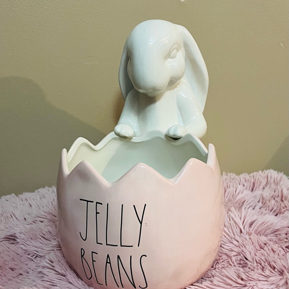 RETIRED LARGE RAE DUNN Jelly Bean BUNNY Bowl or Arrangement